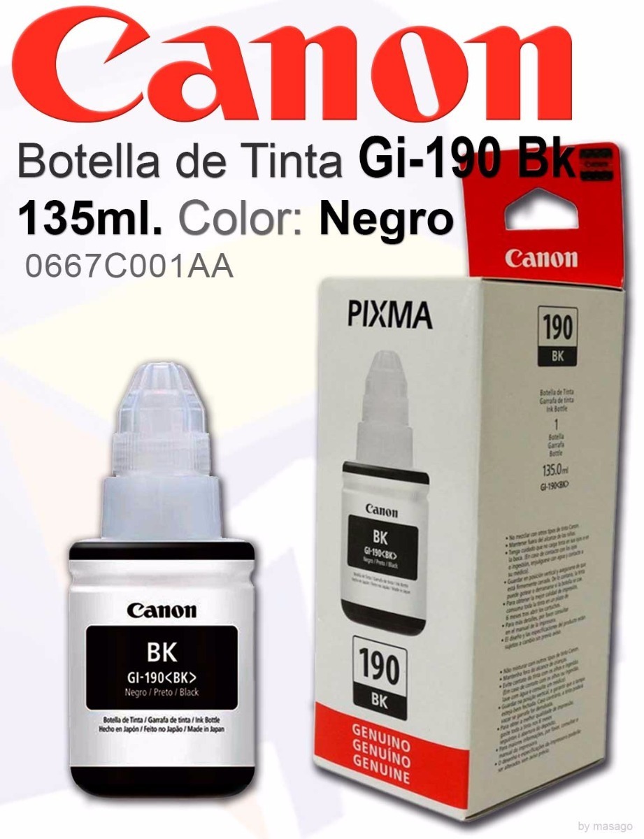 Tinta Canon Black G-190 140ML Original - Quorum System